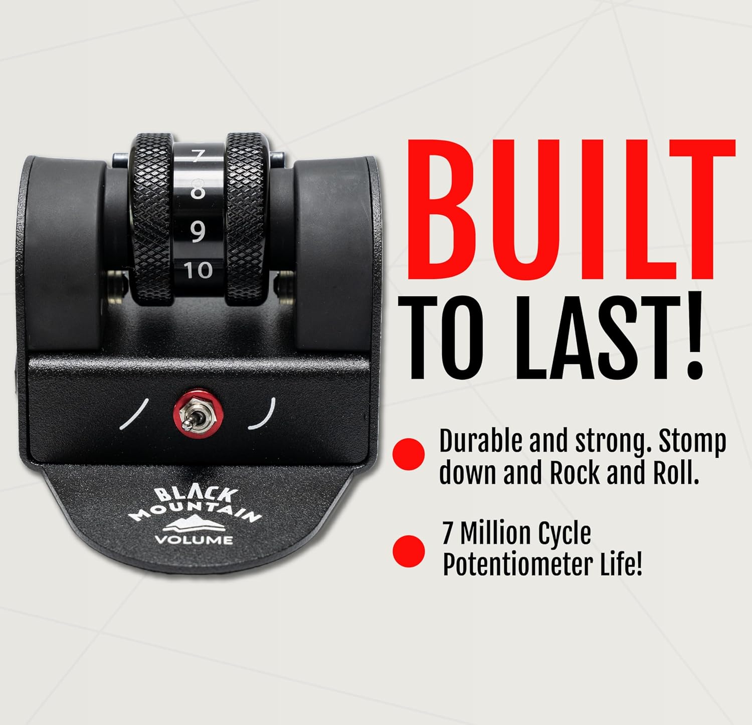 Black Mountain Mini Volume Pedal for Electric Guitar, Acoustic Guitar, Bass, Keyboard, and More - Small, Portable Foot Controlled With Roller Wheel