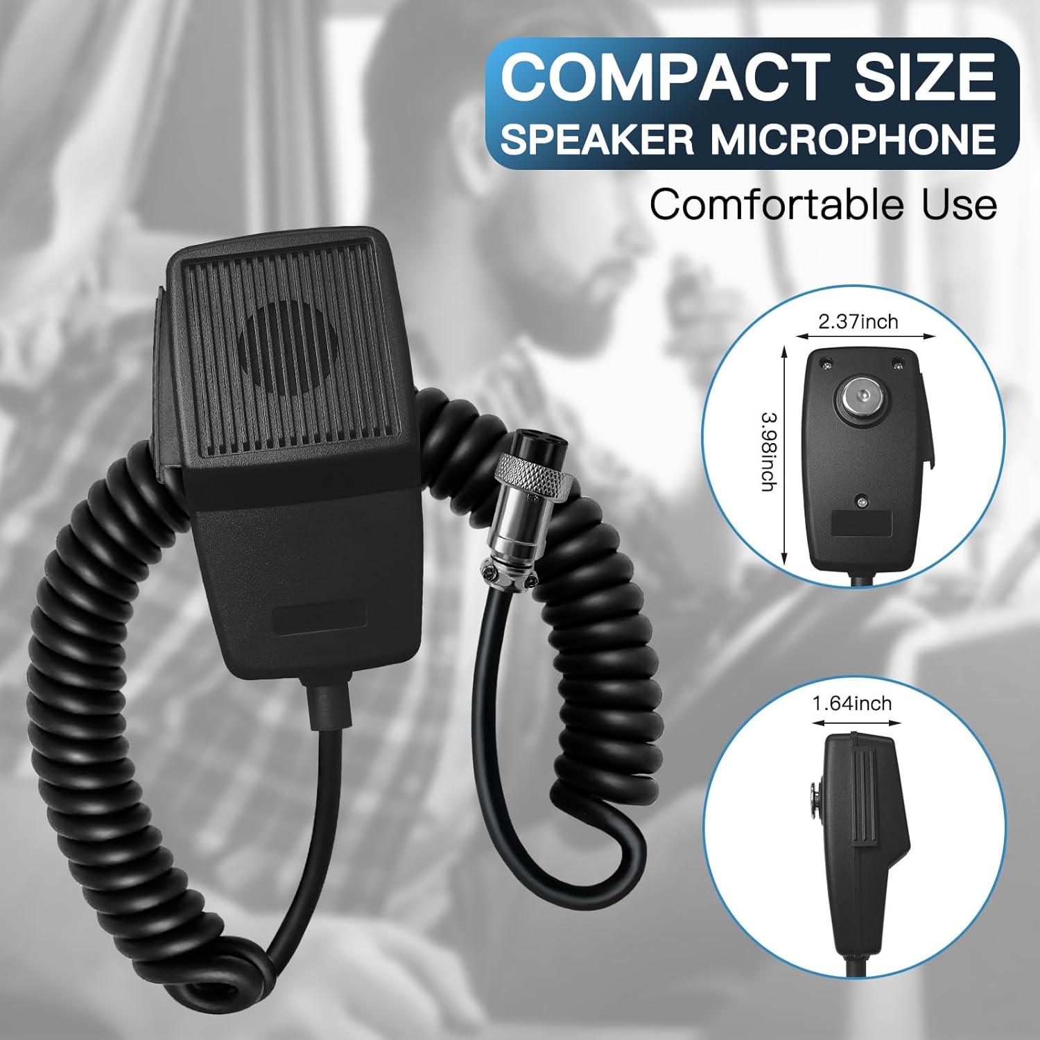 5 Pack 4-Pin CB Microphone with Heavy Duty Coiled Cord,Noise Canceling Dynamic CB Radio Mic Compatible with Cobra,for Uniden,for Workman,for Midland,for Galaxy