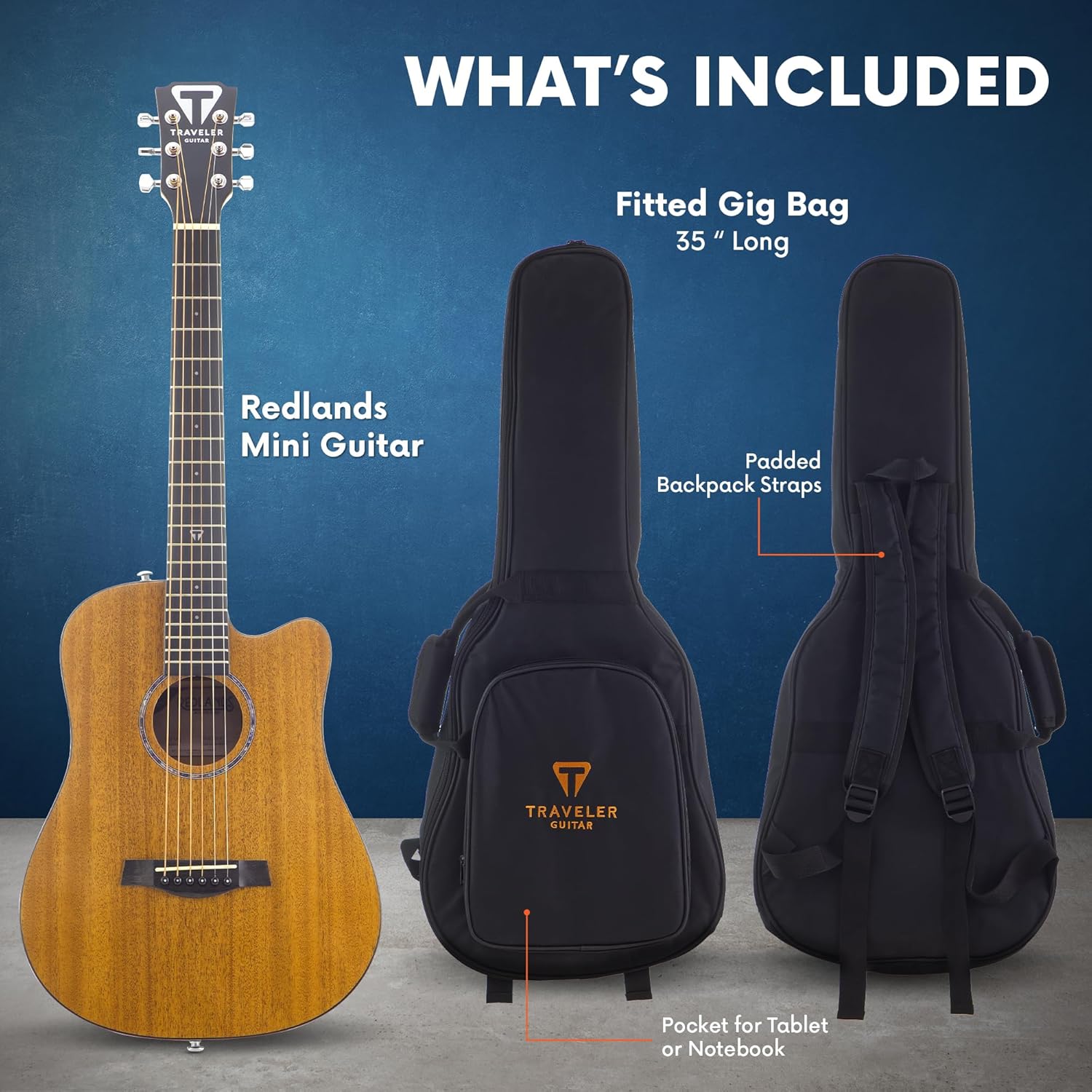 Redlands Mini Acoustic Guitar with Gig Bag (Mahogany)