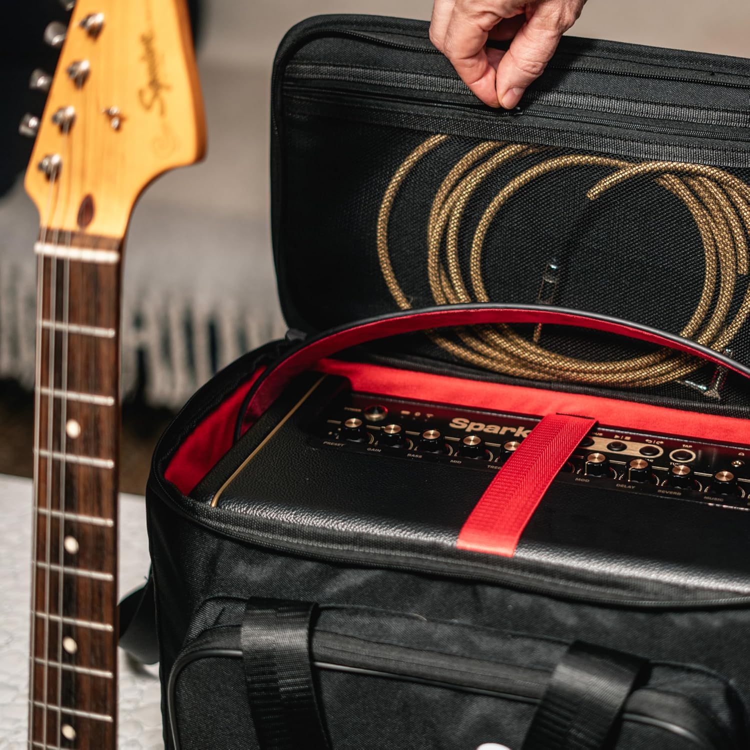 Positive Grid Spark 2 + Carry Bag Bundle – 50W Smart Guitar Practice Amp & Bluetooth Speaker with Built-in Looper, AI Features & Smart App for Electric, Acoustic, & Bass Guitar