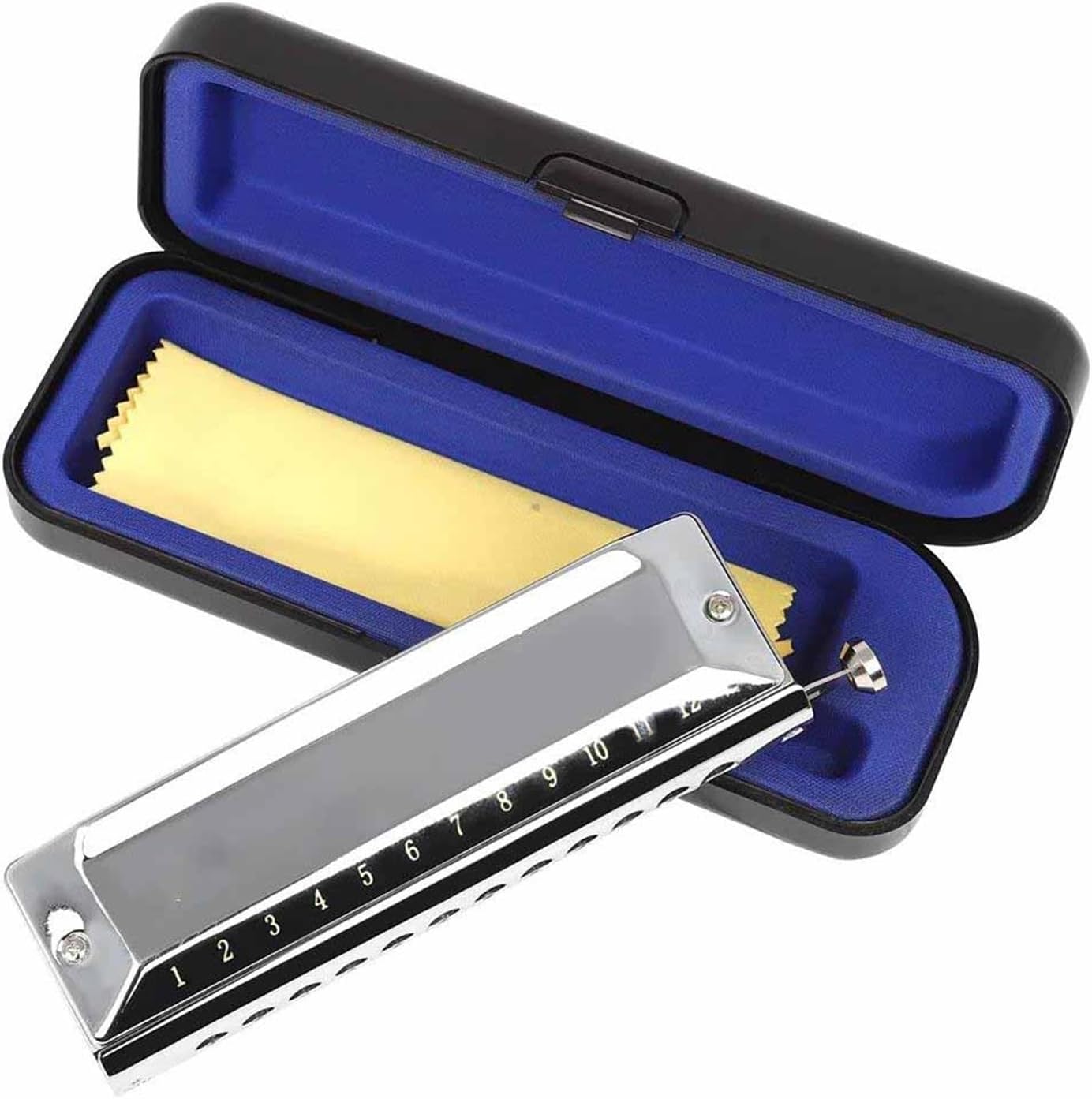 12 Hole 48 Tone Chromatic Harmonica Stainless Steel Cover Woodwind Instrument