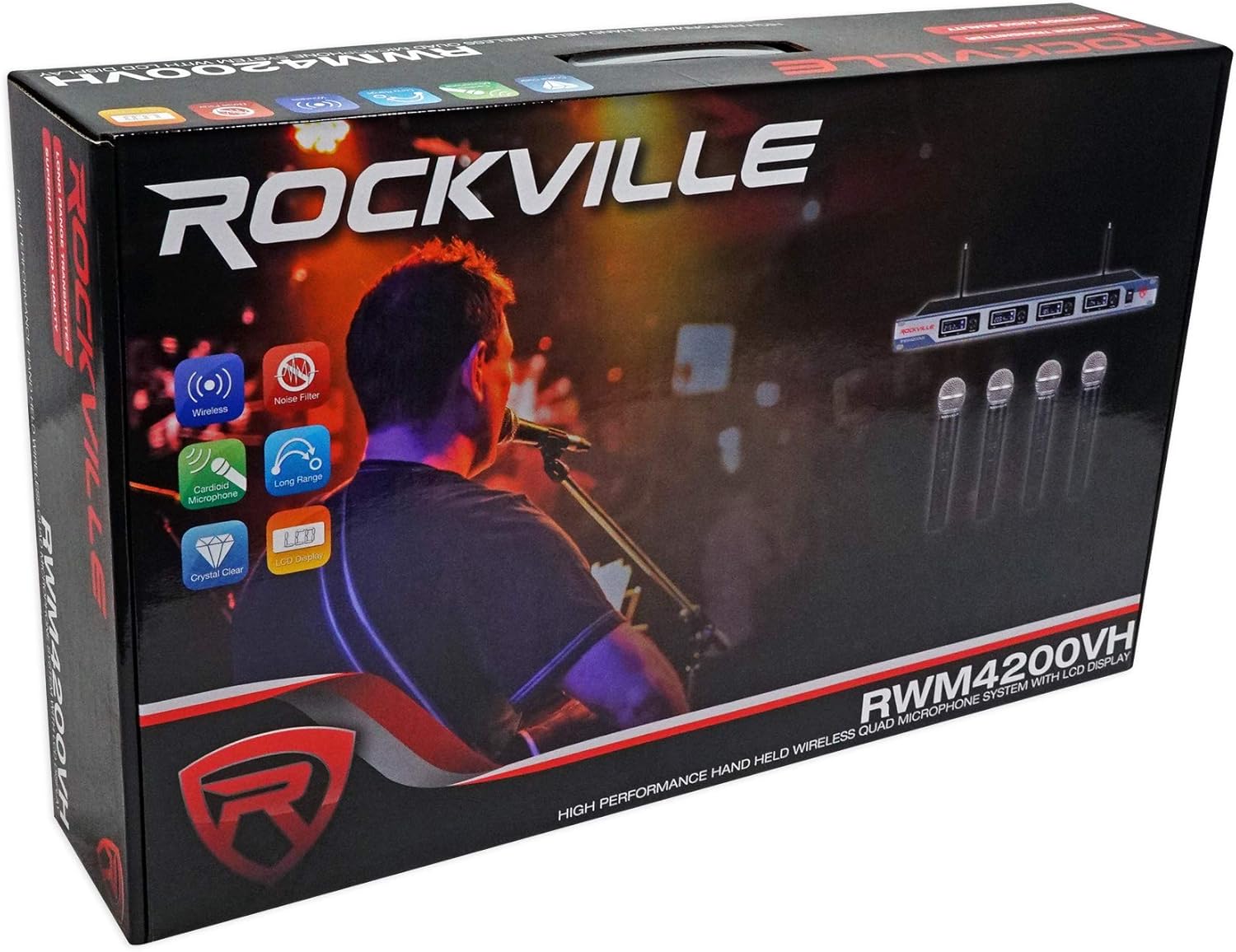 RockvilIe RWM4200VH (4) Wireless Handheld Microphones 4 Church Sound Systems