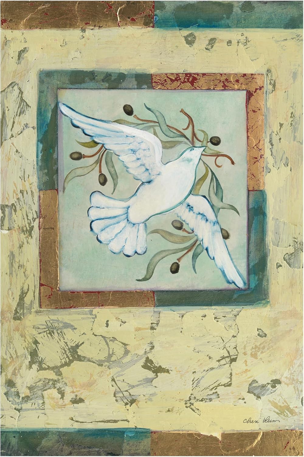 Trademark Fine Art Canvas Wall Art - Cheri Blum 'Holiday French Horns' Wall Art for Living Room, Bedroom, or Office Décor