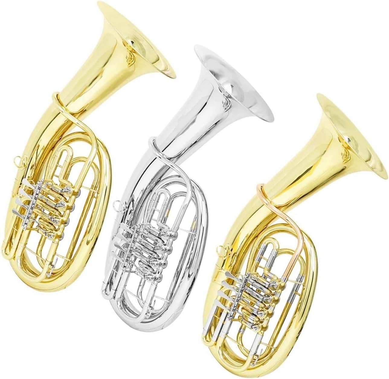 Euphonium 4 Key Brass Instrument With Accessory Box Gloves And Suspenders Gold Silver Euphonium All-brass Instrument(3)