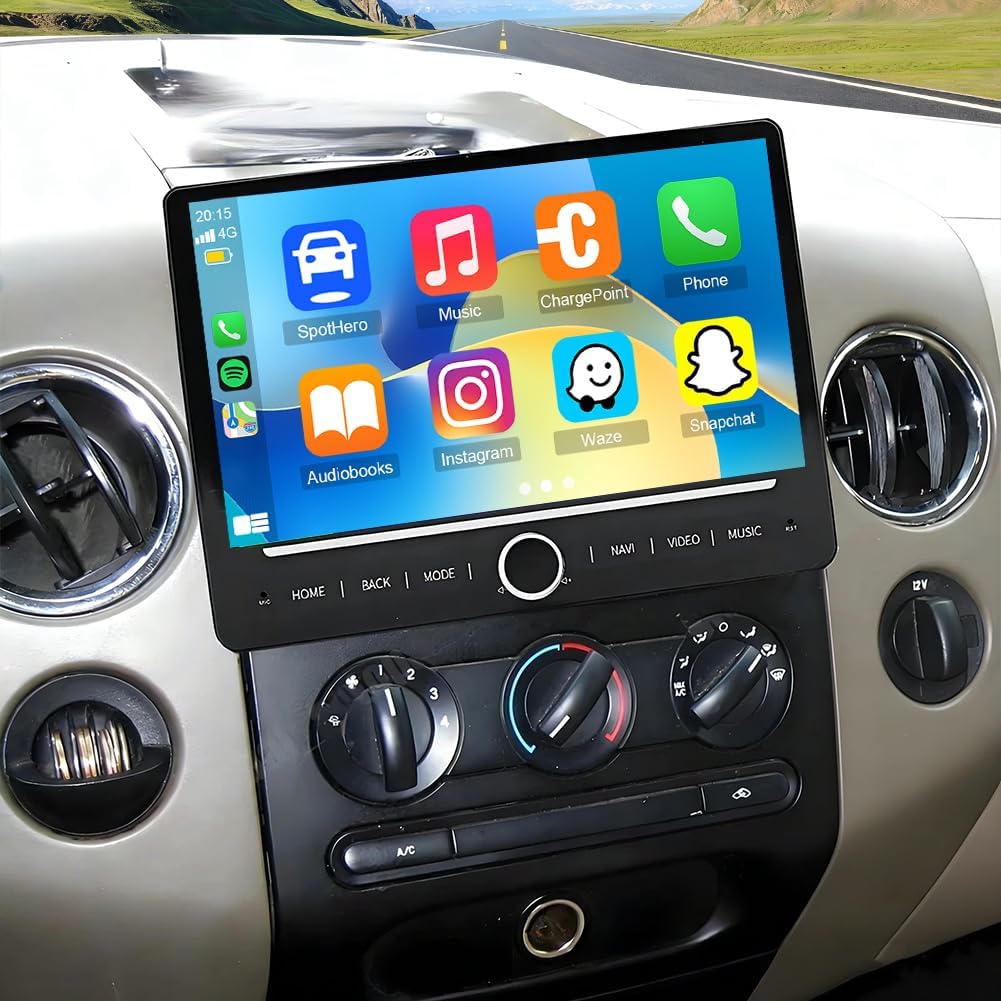 Car Stereo for Ford F150/F250 2004-2014,10 Inch Android 14 Double Din Car Radio with Carplay & Android Auto, in-Dash Navigation Radio with BT Mirror Link WiFi FM Radio & Backup Camera-4+64G