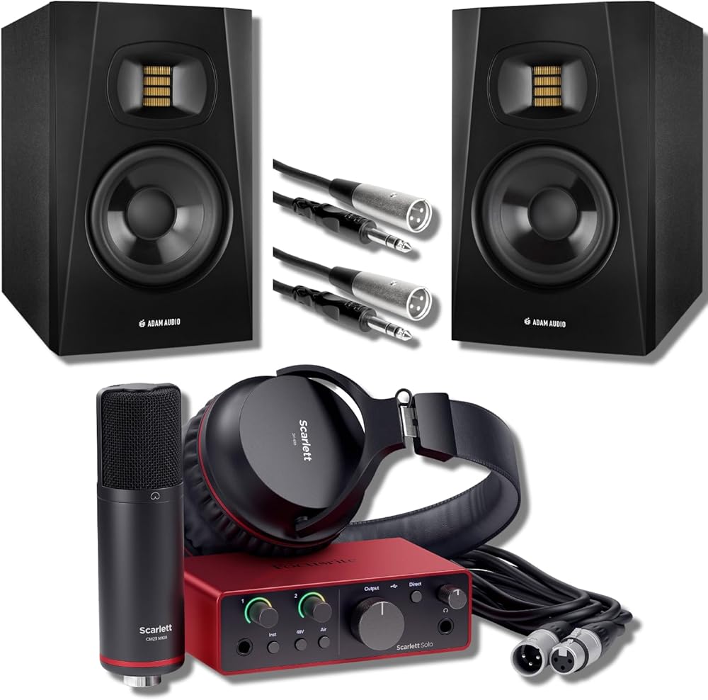 Scarlett Solo Studio 4th Gen Recording Bundle with Adam Audio T7V 7