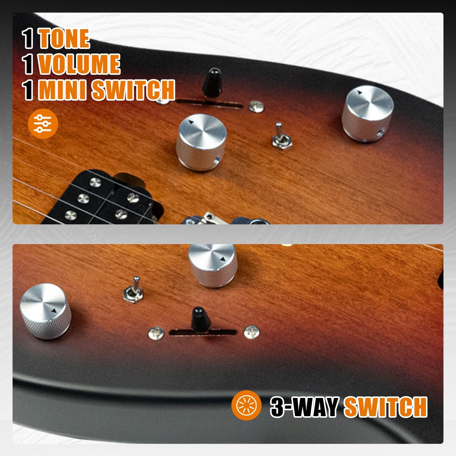 EART EYP-OMNI24 Solid Body Electric Guitar, 25.5