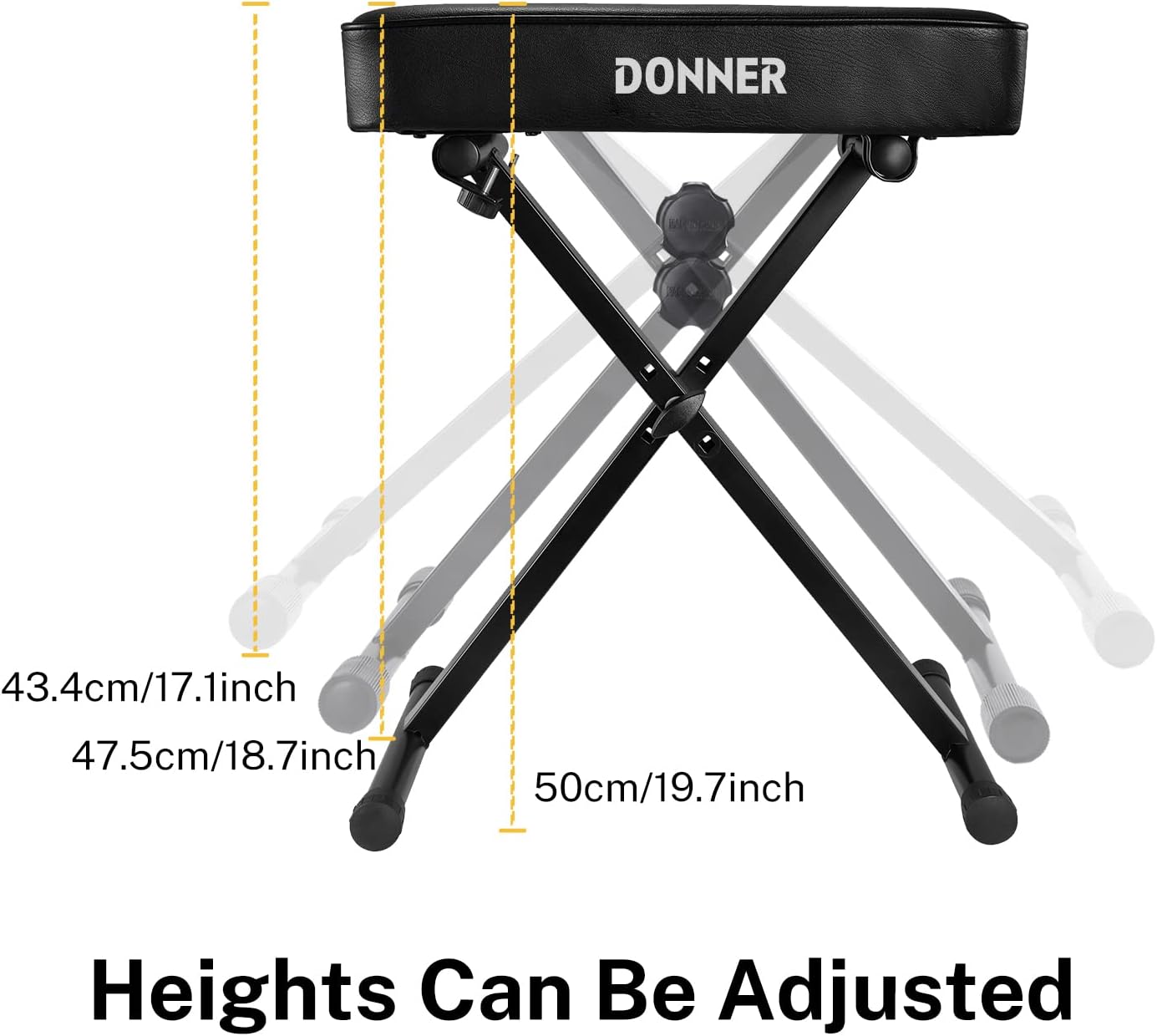 Donner DEP-20 Beginner Digital Piano + Adjustable Keyboard Bench 2.4 Inch Thickness