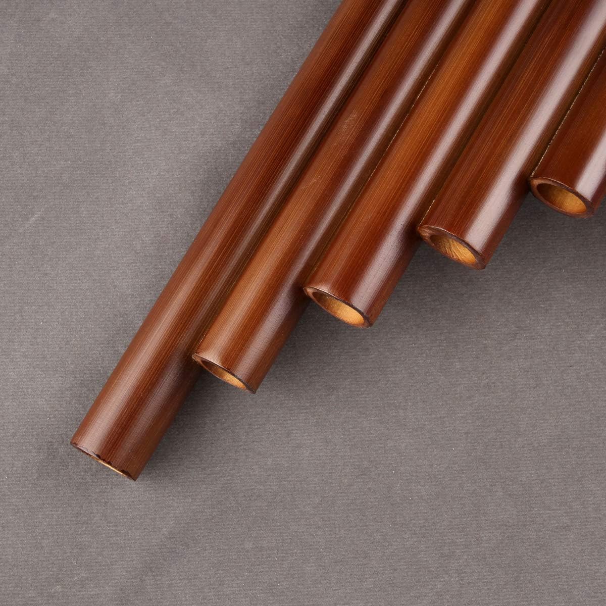 22/25 Pipes G Key Professional Pan Flute Chinese Traditional Musical Instrument Pan Pipes Easy to Learn with Exquisite Brown Pan Pipes Flute and Black Leather Bag (25-Right Hand)