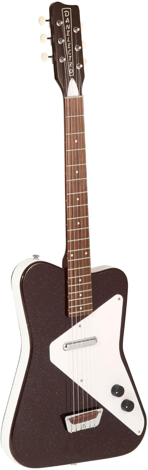 Danelectro Pro Electric Guitar - Maroon with Silver Glitter