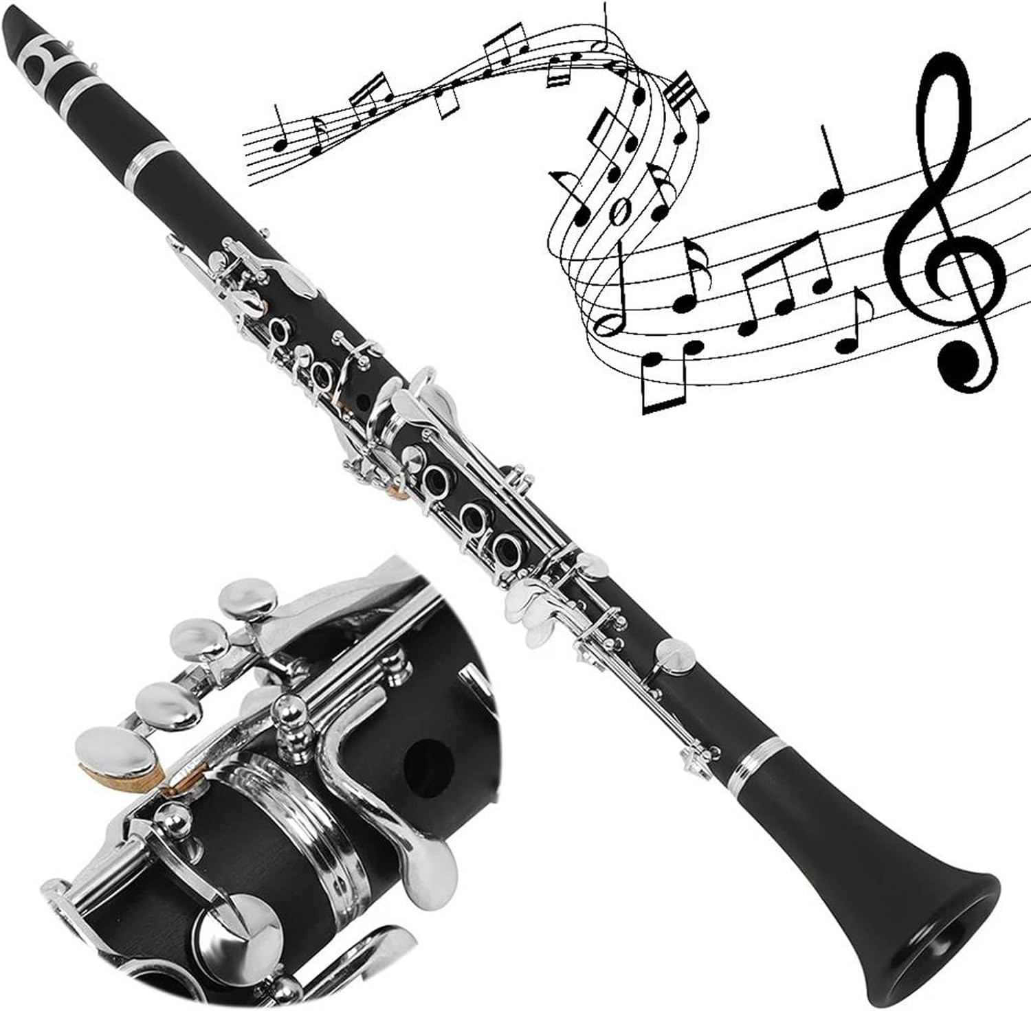 Clarinet Musical Instruments Bb 17 Key Bakelite Clarinet With Reeds Portable Cloth Box Professional Woodwind Instrument
