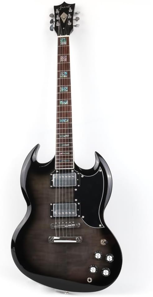 Fojill FSG-60 Electric Guitar Canadian Maple Neck Rosewood Fretboard Mahogany Body Stainless Frets(FSG-60BKR)