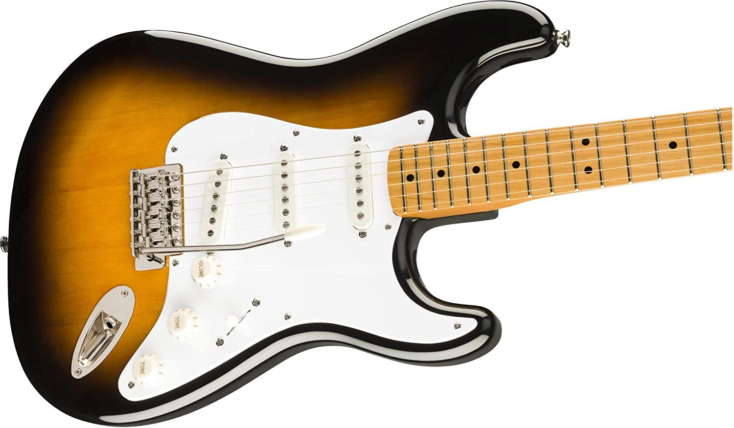 Fender Squier Classic Vibe '50s Stratocaster - 2-Color Sunburst Bundle with Gig Bag, Instrument Cable, Tuner, Strap, Strings, Picks, and Austin Bazaar Instructional DVD