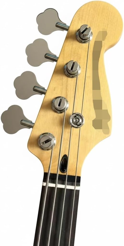 Fretless Electric Bass Guitar Solid Mahogany Body Rosewood Fretboard PJ Pickups 4 String Natural Wood
