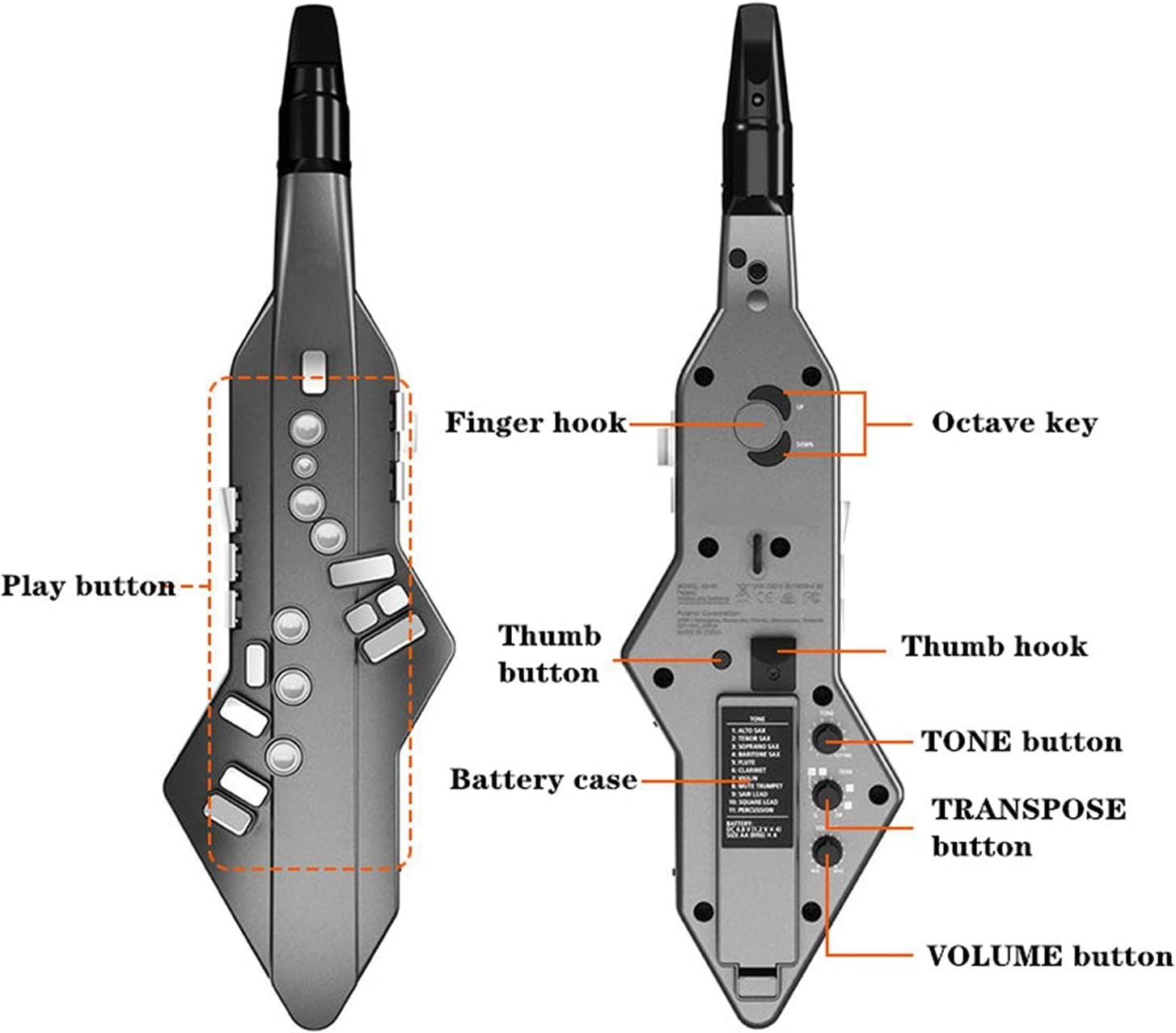 Sax Beginners Kit Electric Wind Instrument Electric Saxophone Beginner Digital Electronic Wind Instrument Wind Instrument (Color : 6)