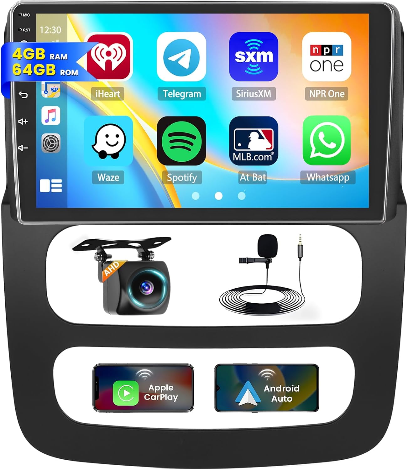 [8 Core 4+64G] Android 15 Car Radio for Dodge RAM 1500/2500/3500 2002-2005 with Wireless Carplay Android Auto, 9 Inch HD Touchscreen Car Stereo with GPS WiFi Bluetooth5.0 FM/RDS EQ/DSP SWC