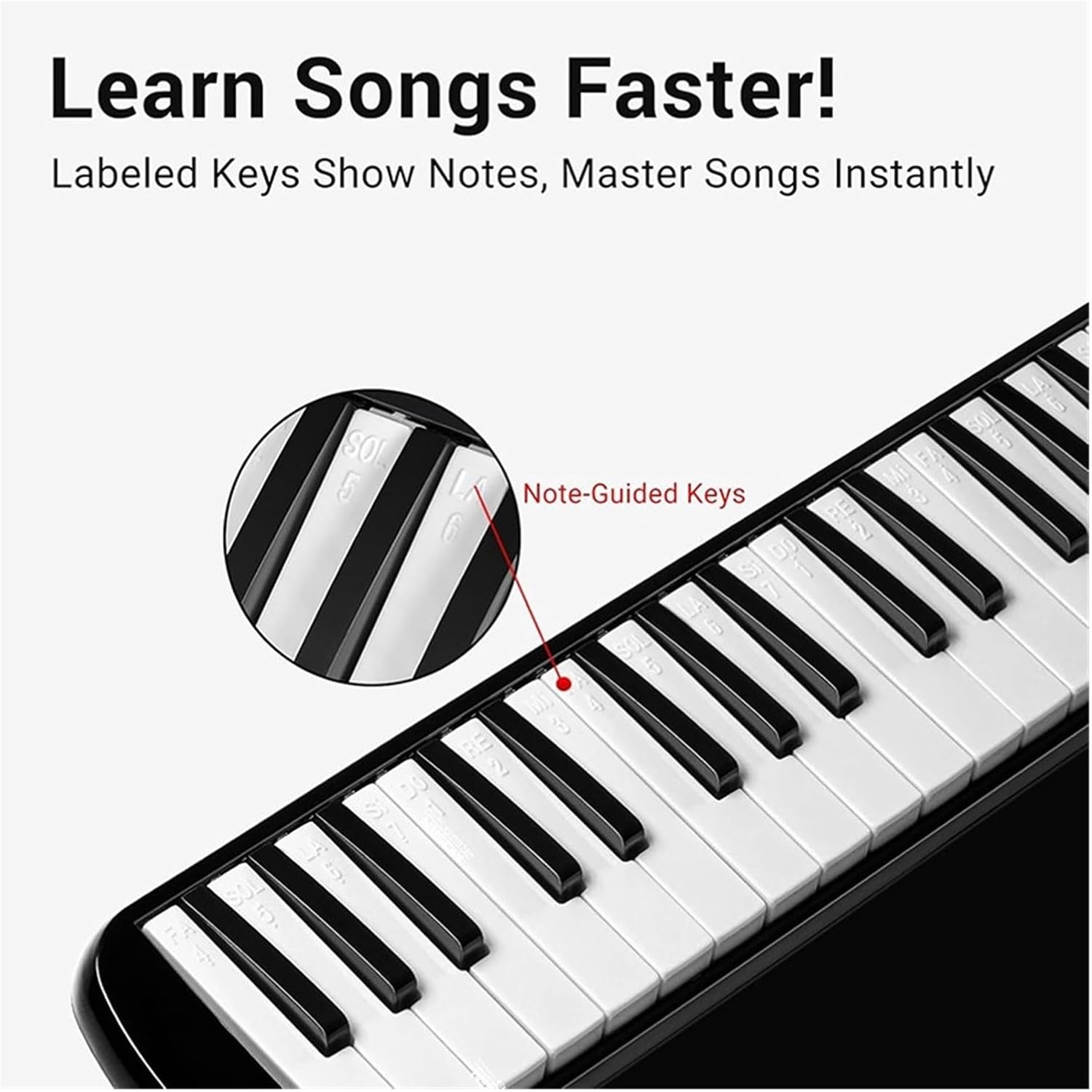 Melodica Professional Melodica Children Beginner with Double Tubes 32 Keys Musical Keyboard with Bag(Red)