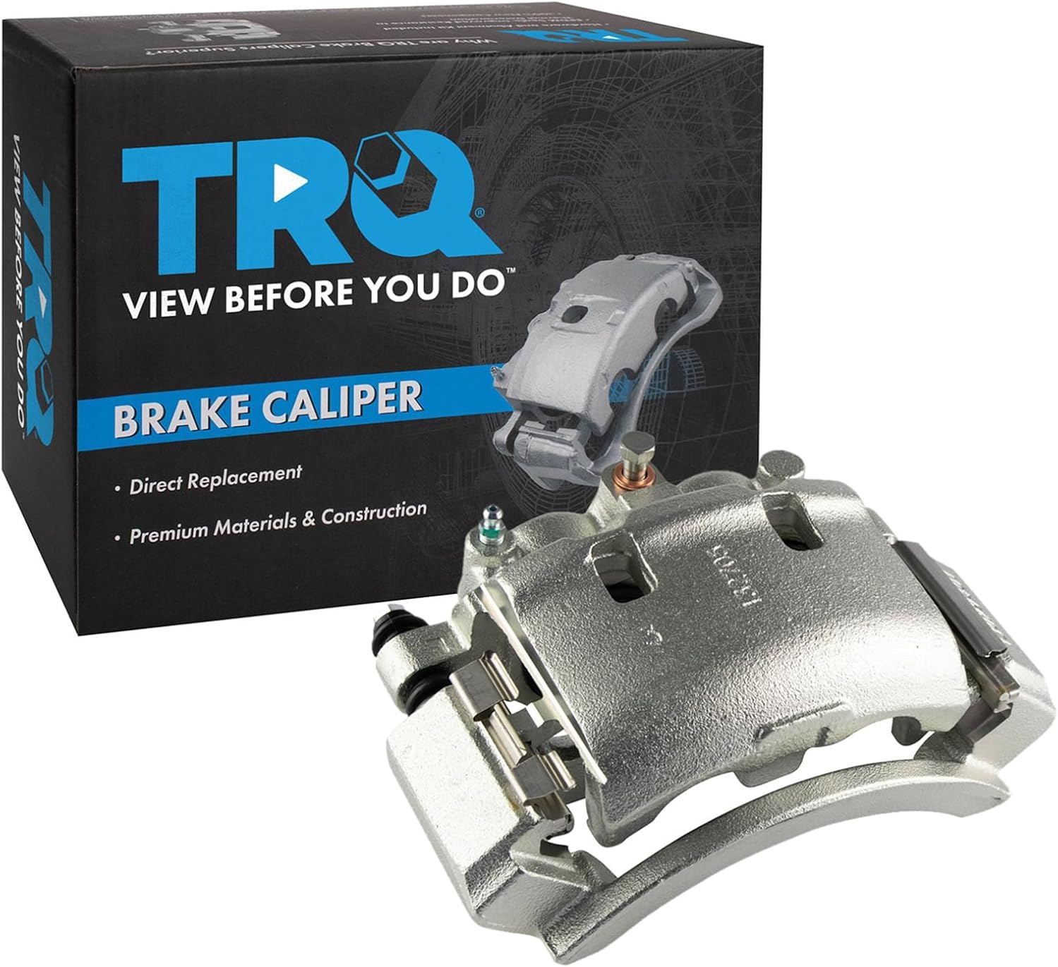 TRQ Rear Left Brake Caliper w/Bracket Drivers Side Compatible with 2003-2007 Ford E-250 1999-2002 E-250 Econoline 2003-2005 E-350 Club Wagon E-350 Econoline Club Wagon 1999-2007 E-350 Super Duty