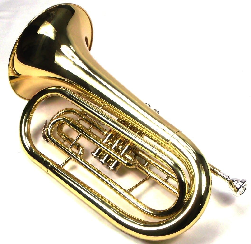 Advanced Monel Pistons Marching Baritone Key of Bb w/Case & Mouthpiece-Gold Lacquer Finish