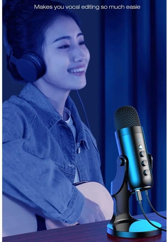 USB Microphone for Gaming Recording Streaming Podcasting Computer Condenser Mic with Phone Adapter (D As Shown) (D As Shown)