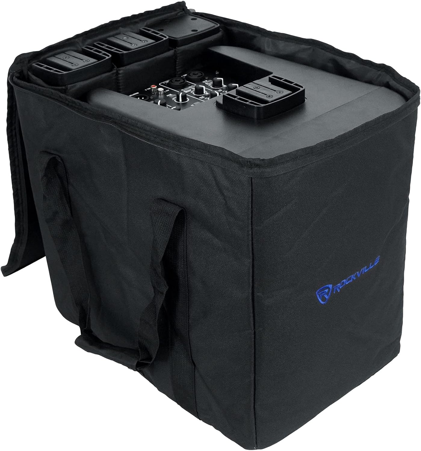 Rockville Titan Portable Array Bundle: Battery Powered PA DJ Speaker System with Built-in Subwoofer, RMC-XLR Metal Handheld Wired Microphone with 2 Cables, 2-Items