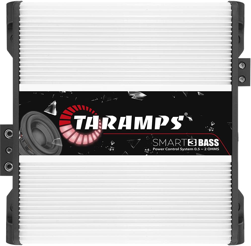 Taramps Smart 3 Bass 0.5 to 2 Ohms 3000 Watts RMS, Multi Impedance, 1 Channel, Amplifier for Car Subwoofer, High Power Class D, Mosfet Monoblock Digital, Smart 3k, Crossover Low Pass with Bass Boost