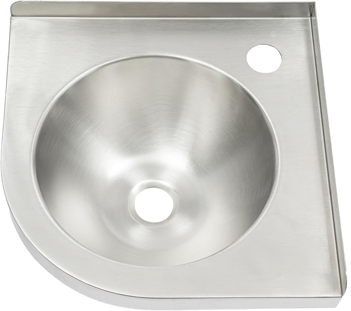 RV Camper Kitchen Sink, Triangle Wash Basin Wall Mount Corner Sink, Small Single Bowl Stainless Steel Hand Wash Basin Sink for RV Caravan Camper Boat Bar