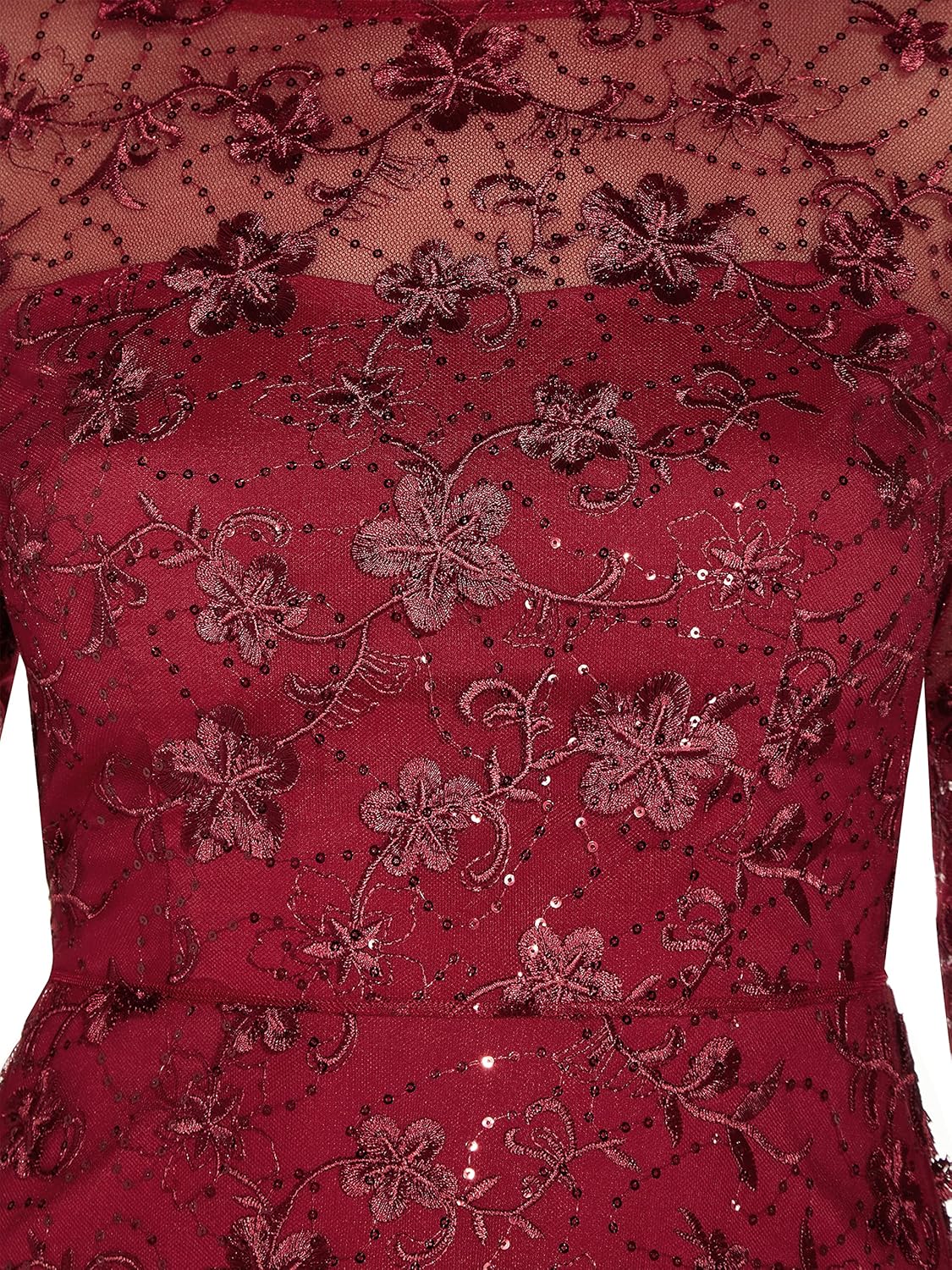 Adrianna Papell Womens Sequin Embroidery Flared Midi