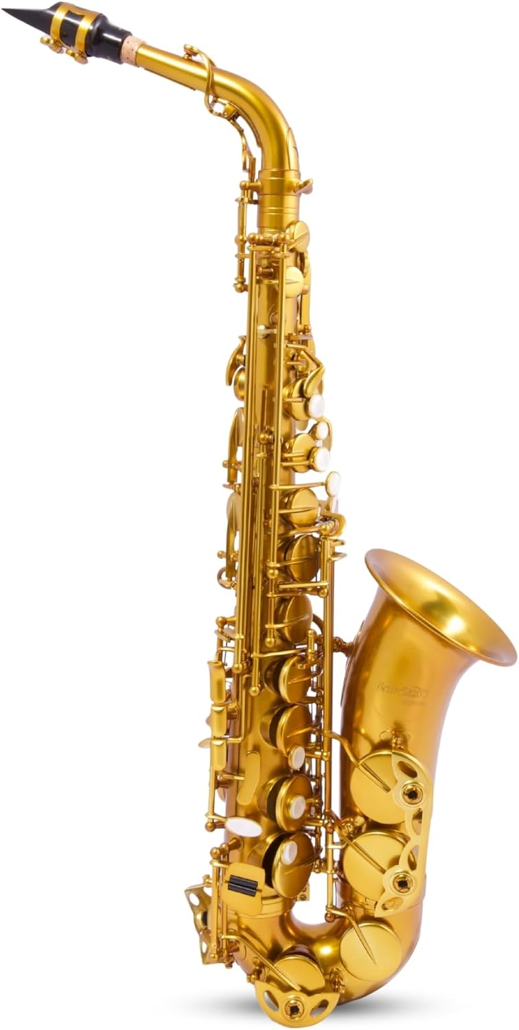 BetterSax Session Alto Saxophone Matte Dark Gold Finish — Hand-Crafted Professional Saxophone — Enhanced Tone, Projection & Ergonomics — Includes Professional Hand-Finished Mouthpiece