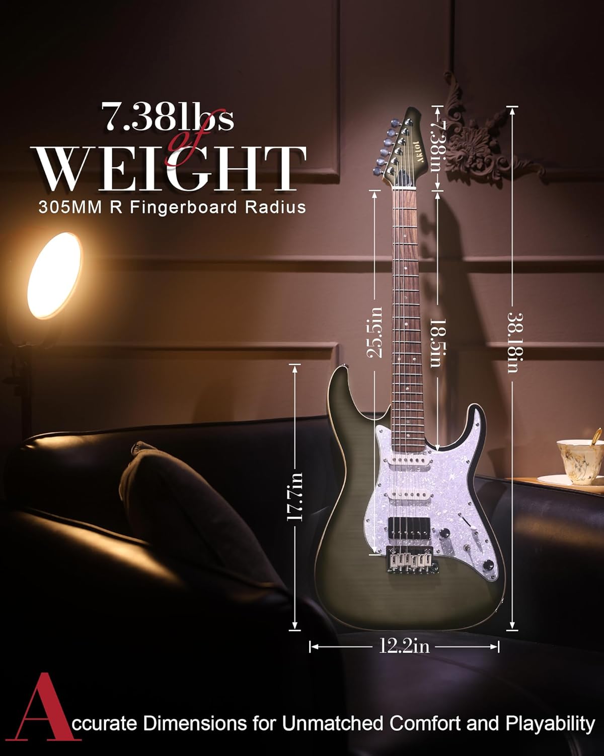 AKLOT Veltrix Electric Guitar Kit with Mini Electric Guitar Amp