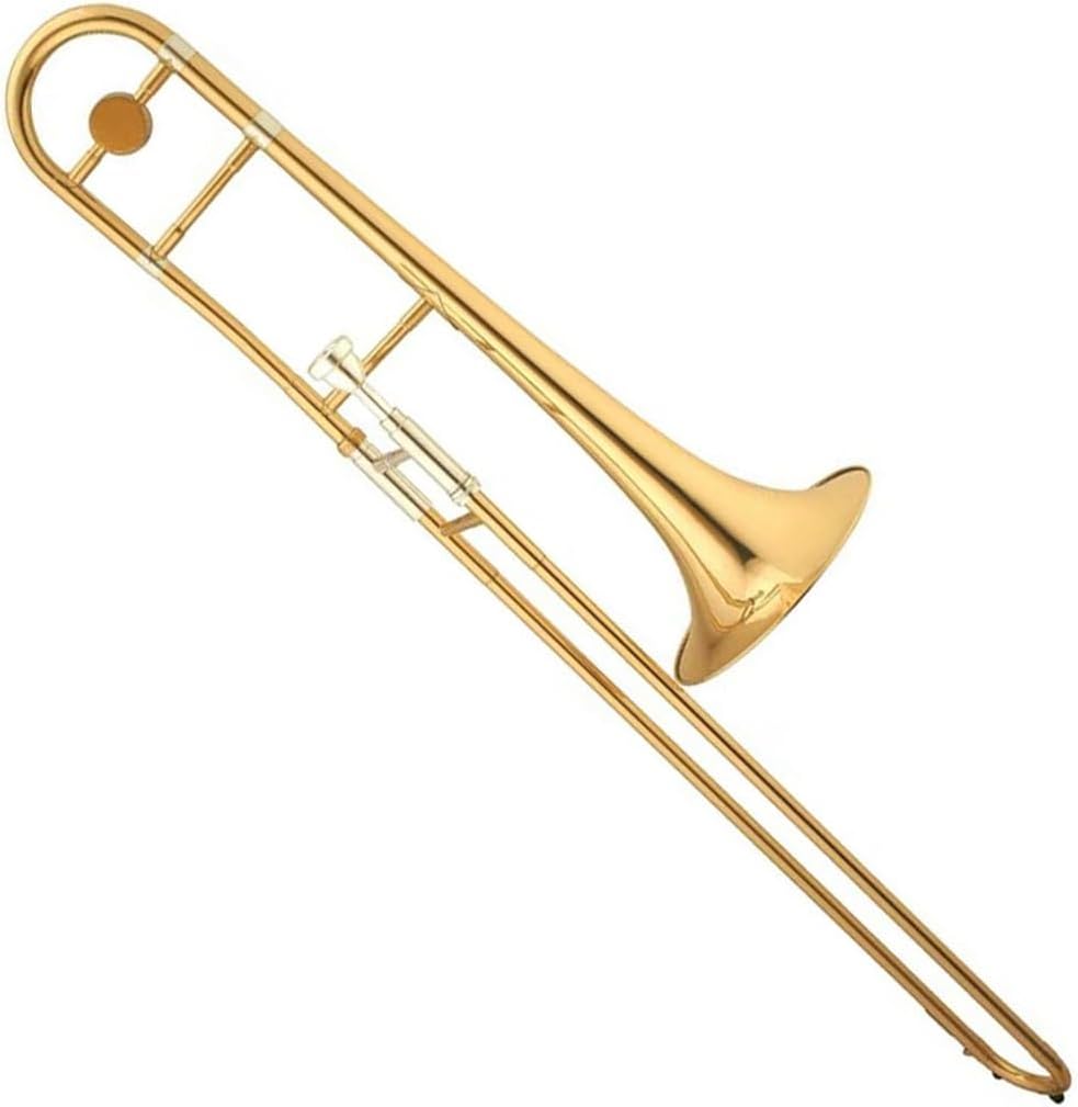Adult Trombone Instrument Gold Lacquer B Flat Tenor Professional Performance Trombone