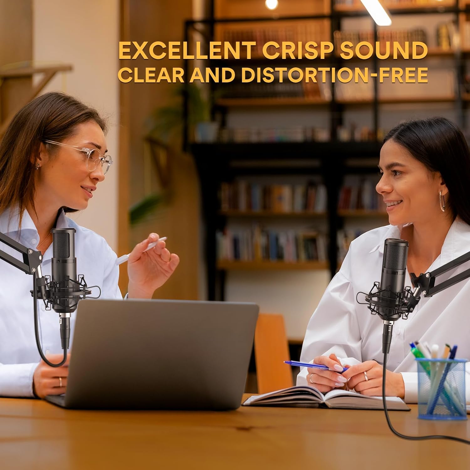 MAONO Podcast Equipment Bundle: Audio Interface & XLR Condenser Microphone Podcast Mixer with Dual XLR Input, Quick to Mute, Noise Reduction for Podcast Recording, Streaming