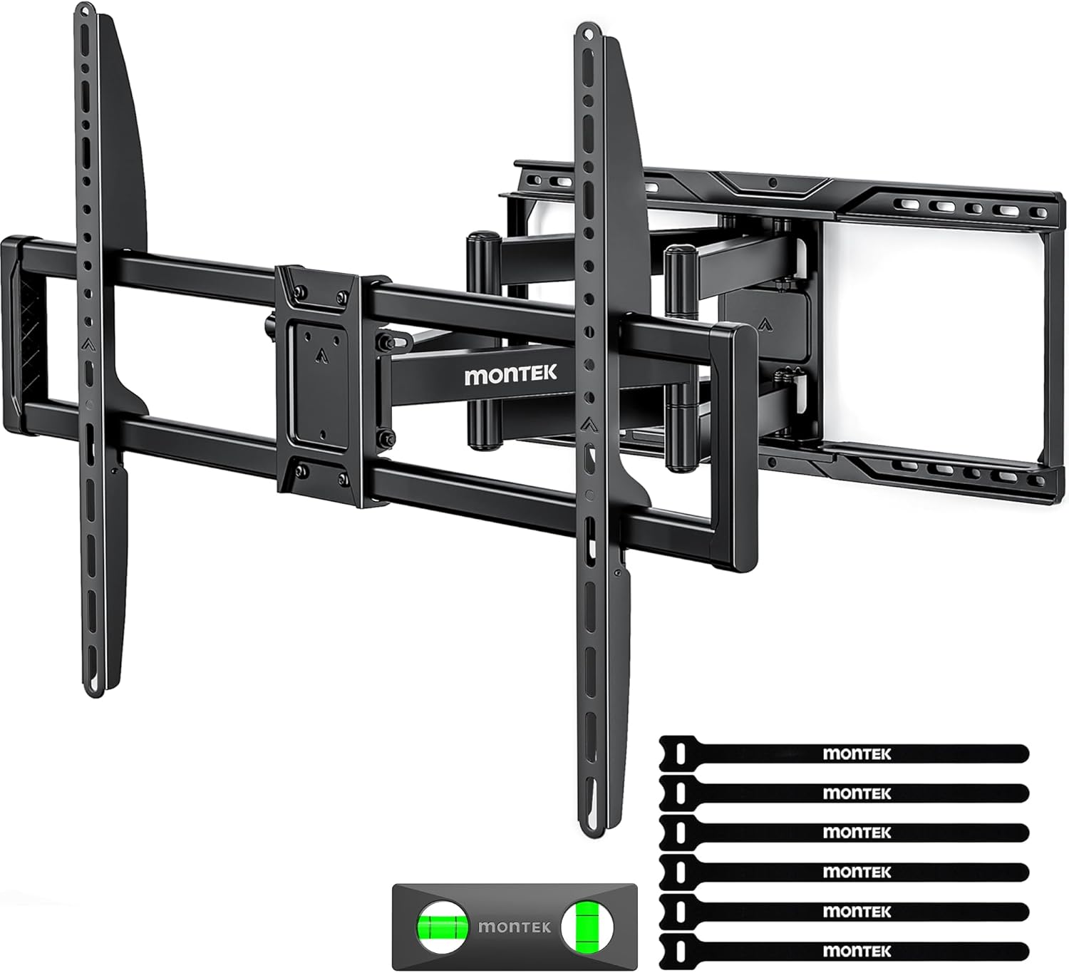 monTEK Heavy-Duty Full Motion TV Wall Mount Bracket for 50–100″ TVs up to 200 lbs – 4X Load Tested, Dual Arm Extension to 25.1″, Tool-Free Tilt/Swivel/Level, Max VESA 900×600, Fits 12/16/18/24