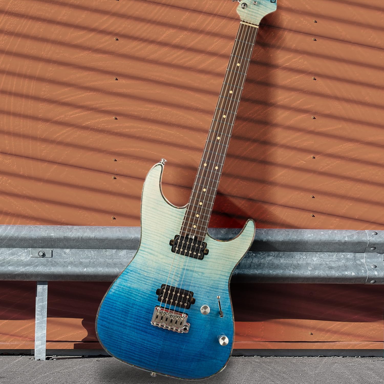 EART EYP-Elite Soild Body Electric Guitar with Roasted Mahogany Custom Artones-HBC115 Pickups NK-Arch-Top Body,Gloss Body Electric Guitar