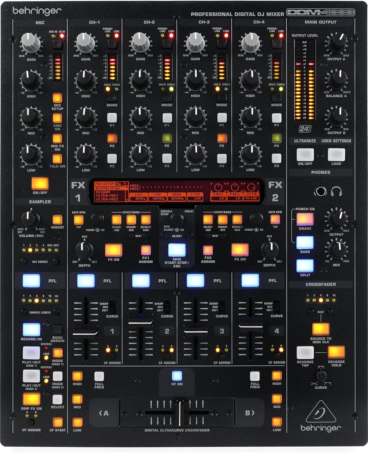 Behringer DIGITAL PRO MIXER DDM4000 Ultimate 5-Channel Digital DJ Mixer