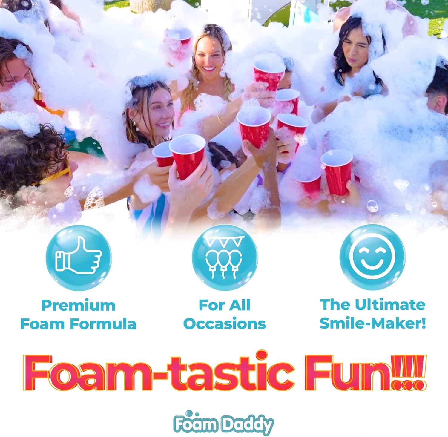 FoamDaddy Professional Strength Mango Scented Ultra-Concentrated Gel – Makes 300-400 Gallons of Foam Party Fun – High Stacking, Hypoallergenic – Designed for Any Foam Machine – 1 Gallon