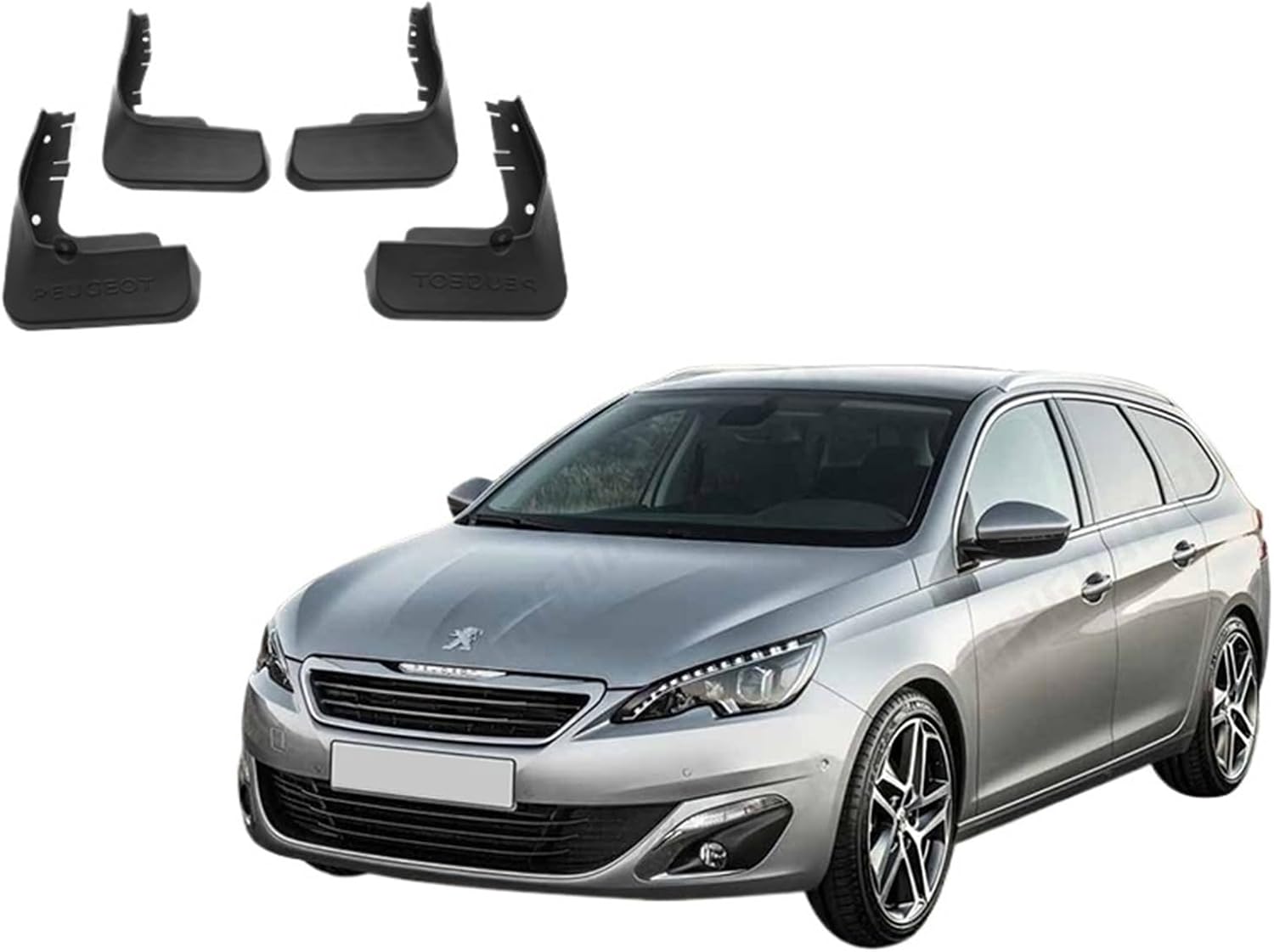 Compatible with Peugeot 308 Hatchback 2014-2021 2015 2016 2017 2018 Car Mudflaps Mud Flaps Splash Guards Mudguards Flap Fender Accessories