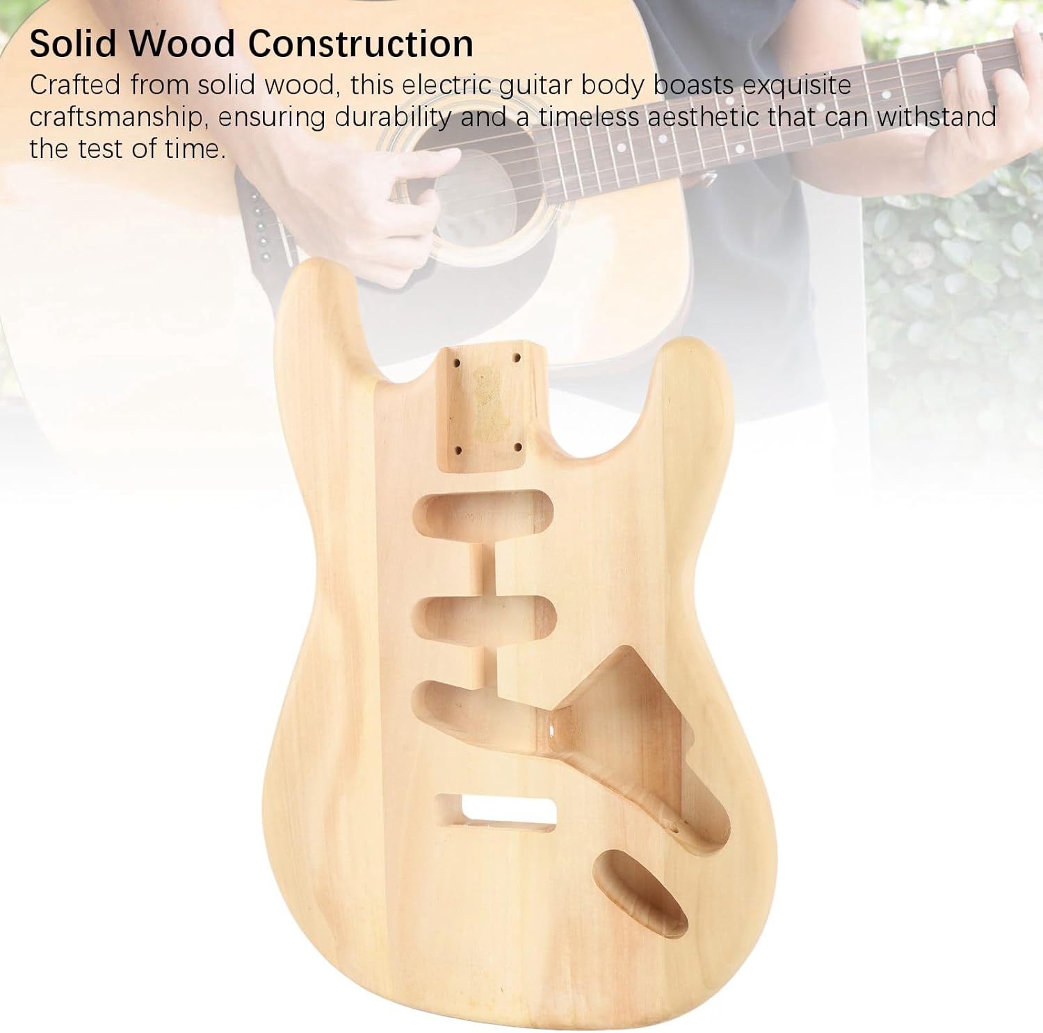 Unfinished Electric Guitar Body Walnut Wood Blank Triple Single Pickup Hole Guitar Body Replacement