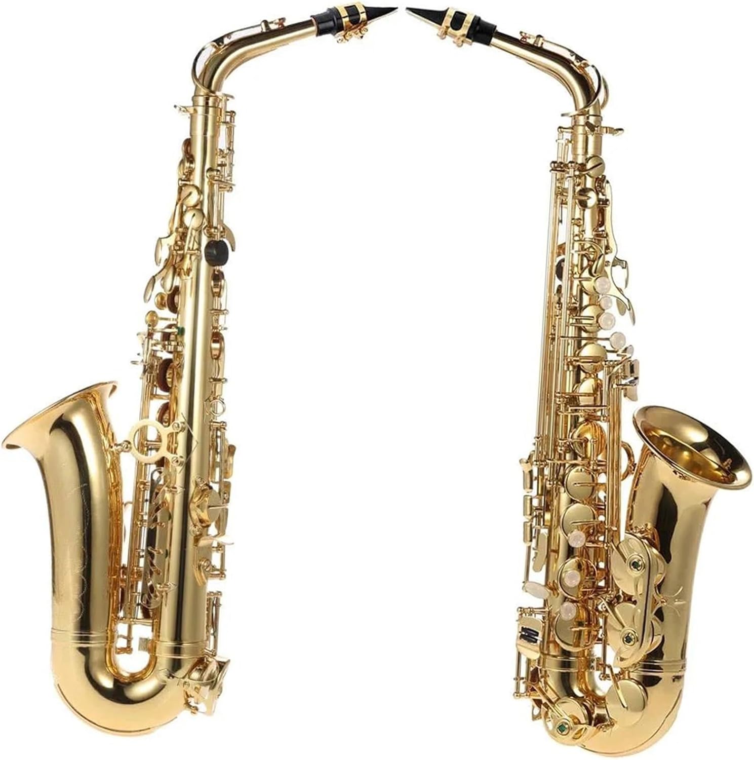 Eb Alto Saxophone Brass Lacquered Gold E Flat Sax 802 Key Type Woodwind Instrument With Case Brush Sax Accessories (Color : Eb Alto Sax)