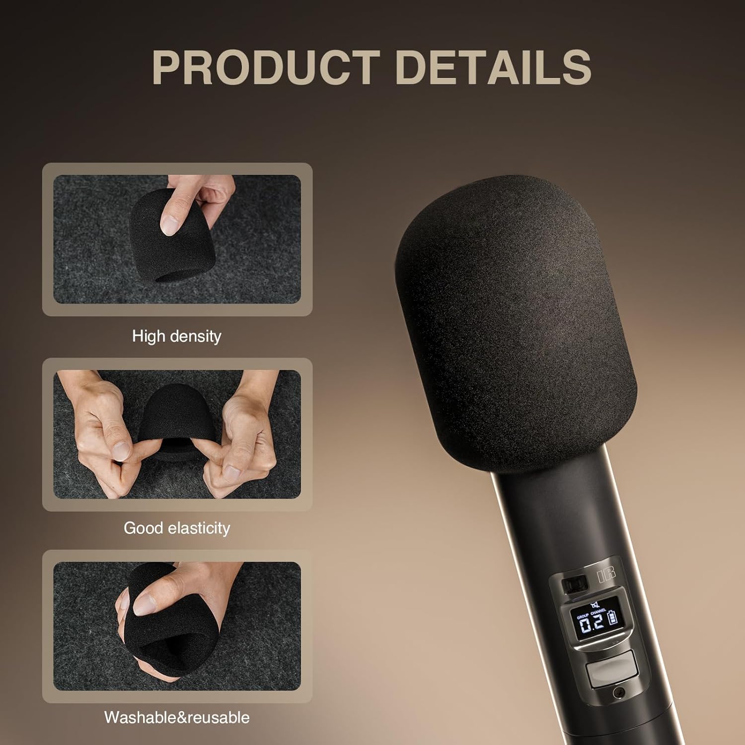 Phenyx Pro Wireless Microphone System PTU-5200-4H Bundle with Foam Mic Cover PTA-WDS5