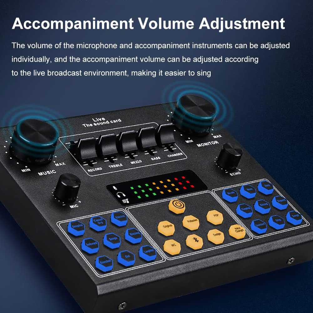 Audio Interface with DJ Mixer and Sound Card, Portable All-in-One Podcast Production Studio for Guitar, Live Streaming, PC, Recording and Gaming