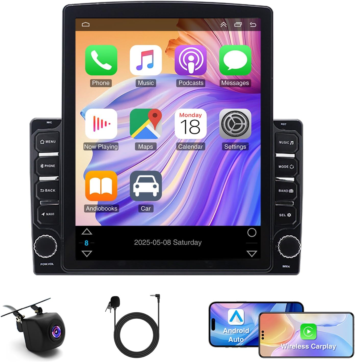 Android 13 Double Din Car Stereo Compatible with Dodge for Durango 2004-2009, 9.7inch Touch Screen 4G+64G Wireless CarPlay Radio with Android Auto Support GPS FM