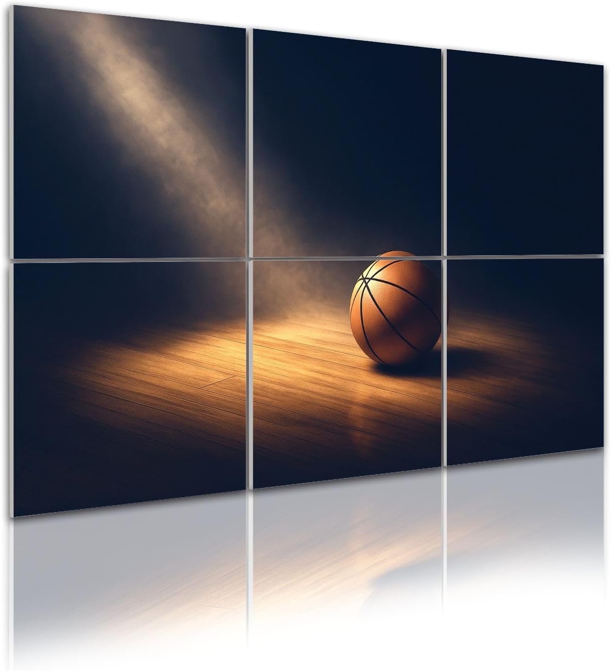 6 Pack Art Acoustic Panels Self Adhesive Ball basketball court spotlight 3d Decorative Soundproof Wall Panels Sound Absorbing Panel 48