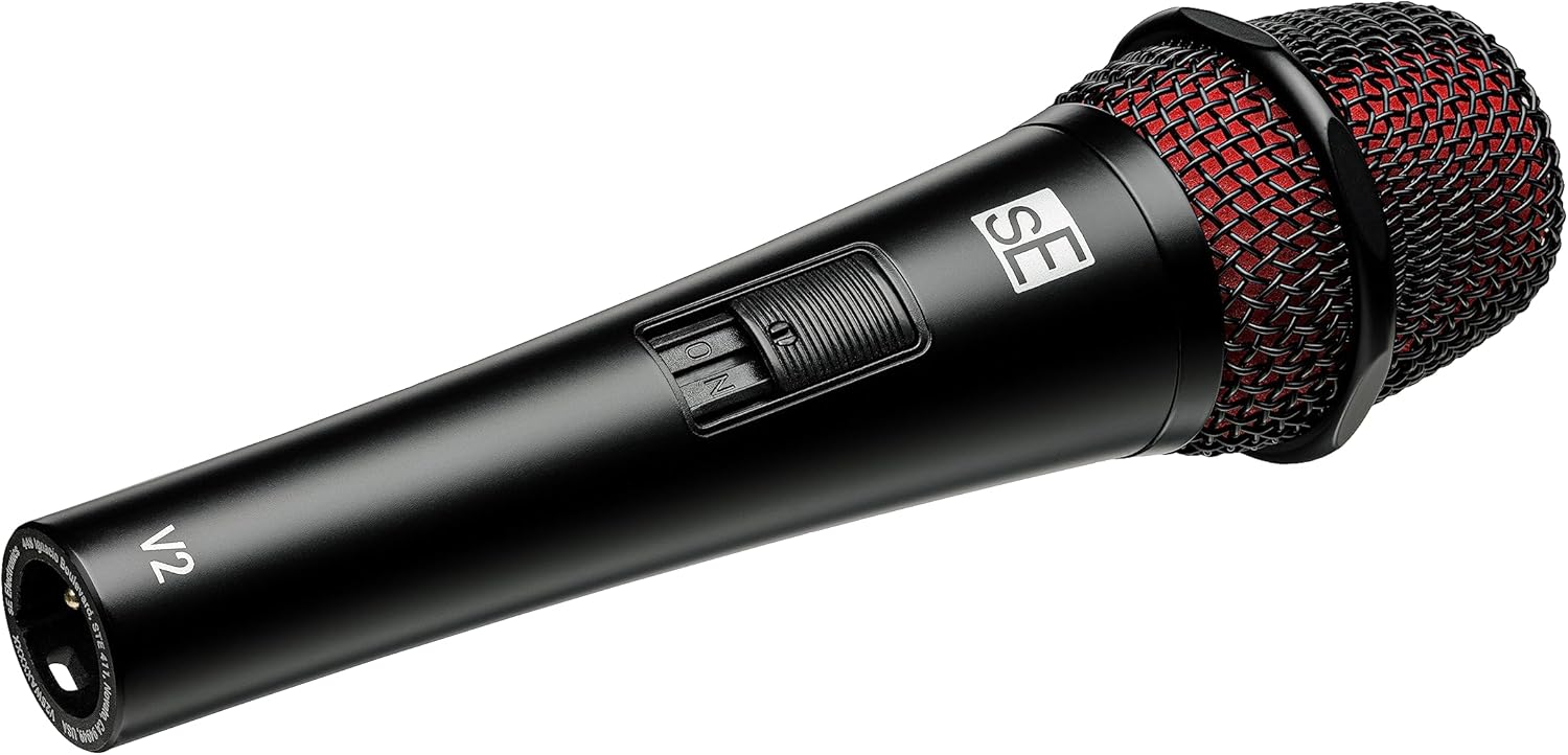 SE Electronics V2-SW-QTR Supercardioid Dynamic Handheld Microphone with On/Off Switch (Includes 15' Cable)