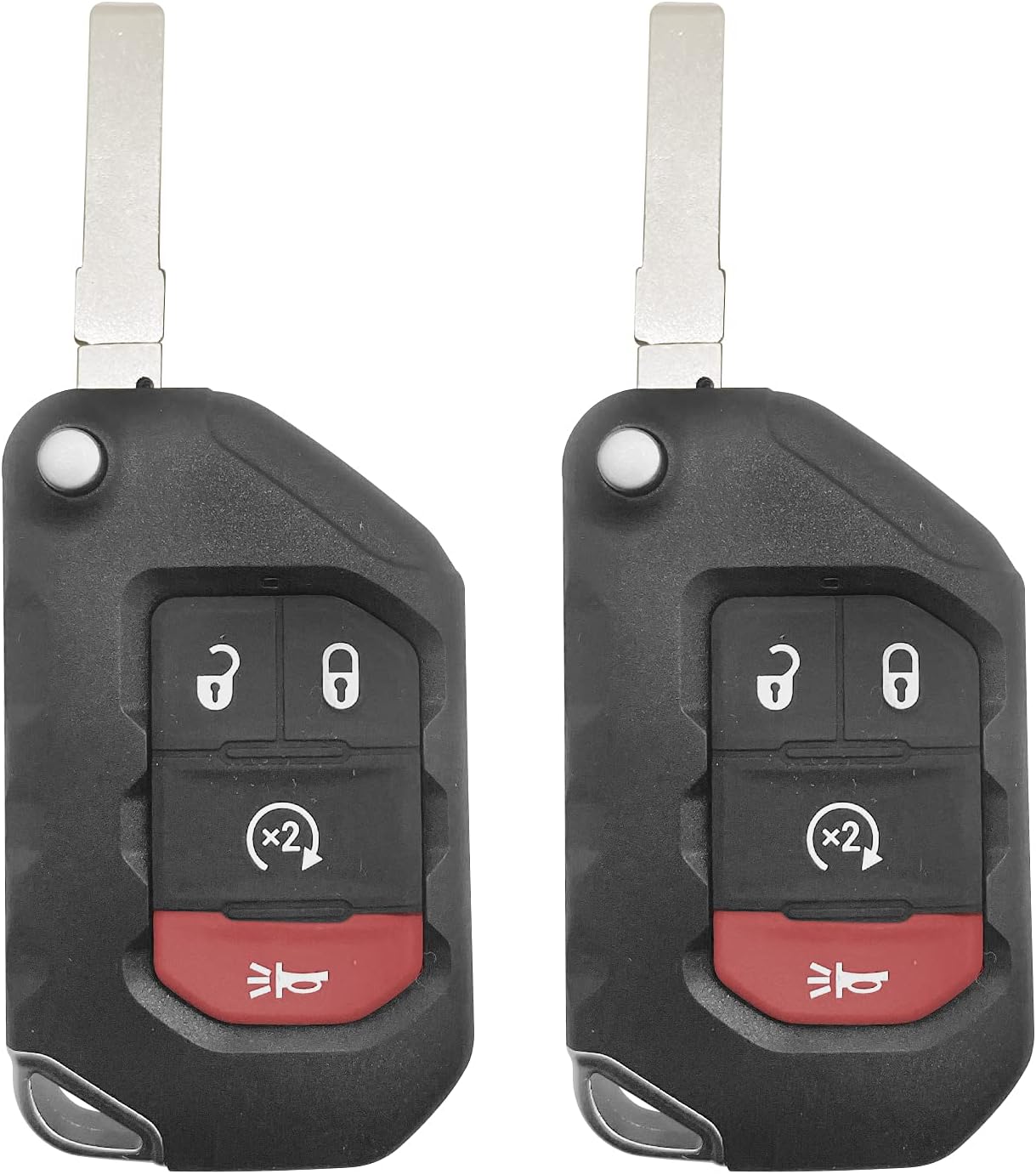 Flip Car Key Fob Replacement for 2018 2019 2020 Jeep Wrangler JK Gladiator Remote 4 Button FCCID:OHT1130261 68416784 ;by Auto Key Max (2)