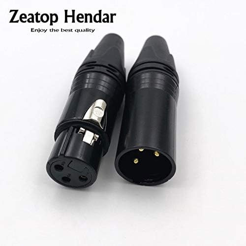 Davitu Electrical Equipments Supplies - 40Pcs / 20Set Gold Pin 3 Pin Male/Female XLR Audio Connector 3Pin MIC Black Plug for Microphone Cable Electrical Adapter - (Color: 20Male 20Female)
