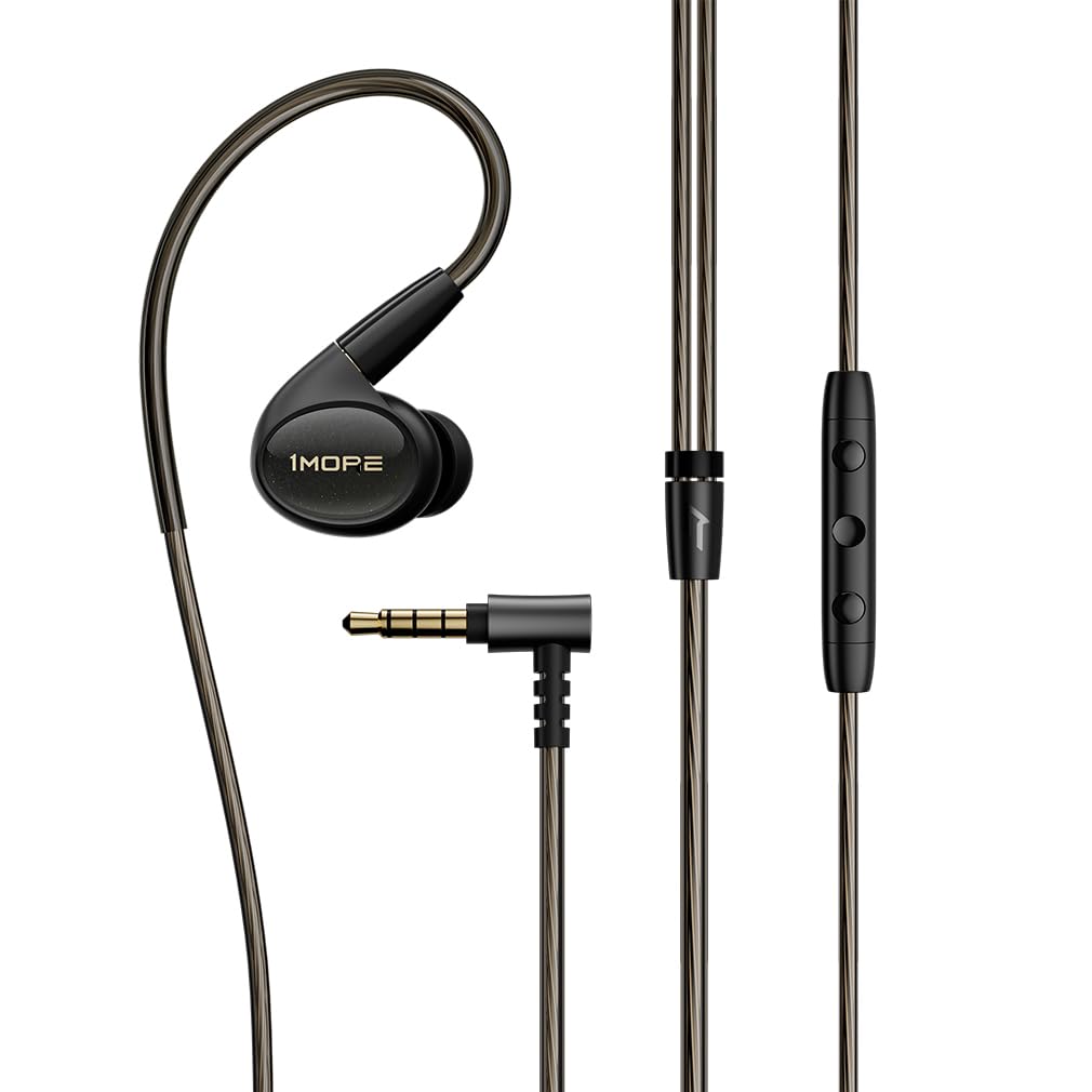 1MORE P50 Wired in-Ear Earphones Hi-Res Audio, Hybrid 5-Driver Headphones with 3.5mm Jack, Deep Bass HiFi Sound, MMCX Detachable Cable, Built-in MEMS Microphone and 3-Button Control, for Music/Gaming