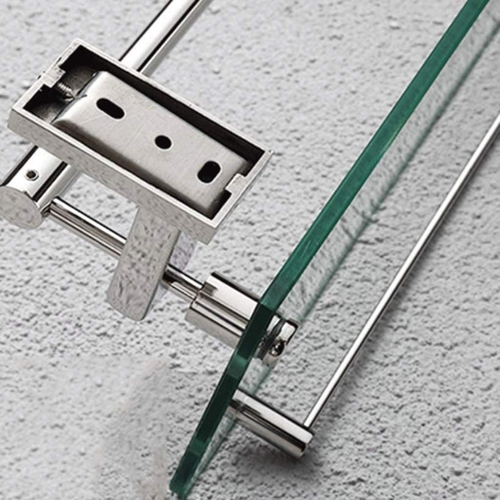 Bathroom Glass Corner Shelf with Towel Bar Wall Mount Extra Thick Tempered Glass Rack