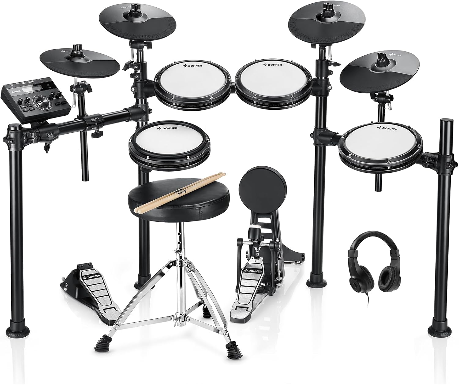 Donner DED-200X 4 Cymbals Electronic Drum Set And Electric Drum AMP 20-Watt