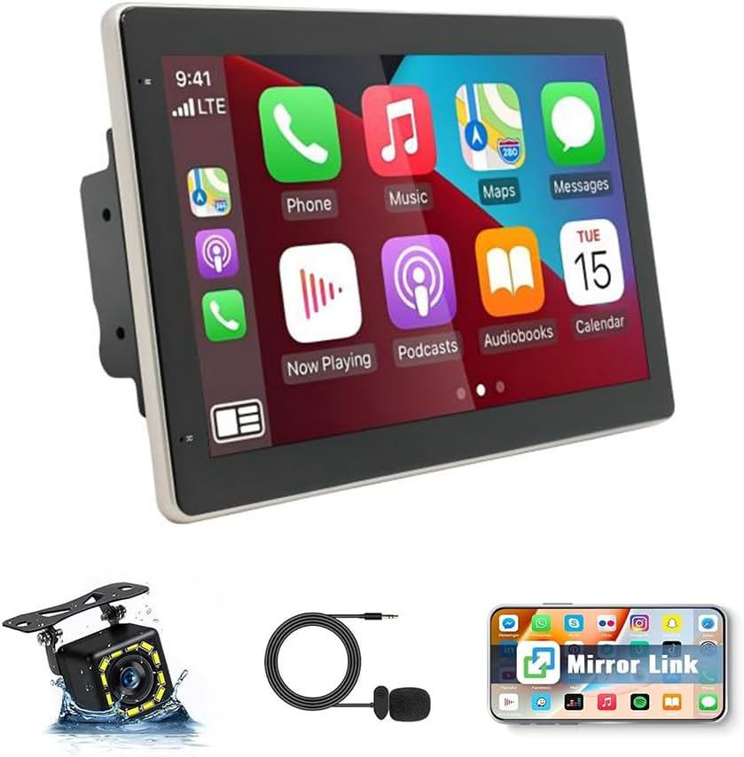 10.1 Inch Car Stereo for Toyota 2003-2018,for GMC Sierra 1500 2005-2012 with Wireless Carplay/Android Auto/GPS/Bluetooth/FM Radio/SWC/Backup Camera,2+32G